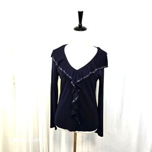 2/$30 Jones New‎ York Signature Navy Top Size M